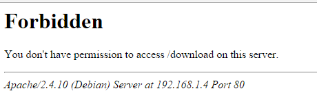 HTTP access to /download is forbidden